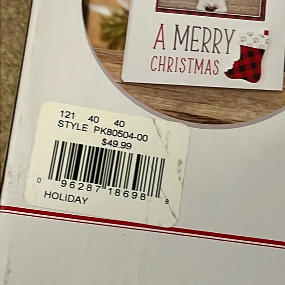 NEW DOGGY CHRISTMAS PHOTO FRAME ORNAMENT, black & red plaid - Picture 7 of 7